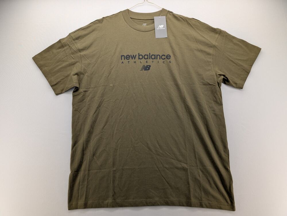 NWT New Balance Athletics Cotton T-Shirt in Olive Green size XL